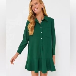 NWT Tuckernuck Hunter Green Crepe Callahan dress